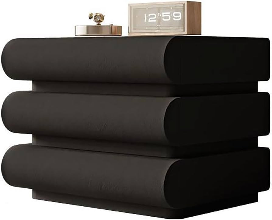 WestUx Modern Minimalist Nightstand,with 3 Drawer Solid Wood Bedside Table Storage Cabinet End Si... | Amazon (US)