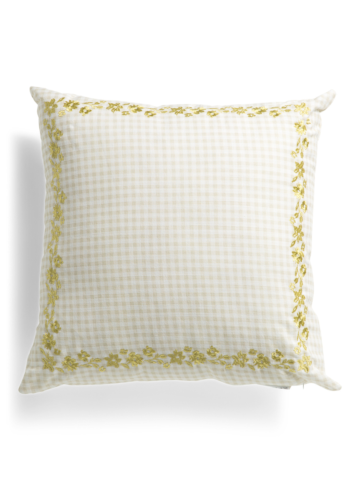20x20 Gingham Floral Embroidery Pillow | TJ Maxx