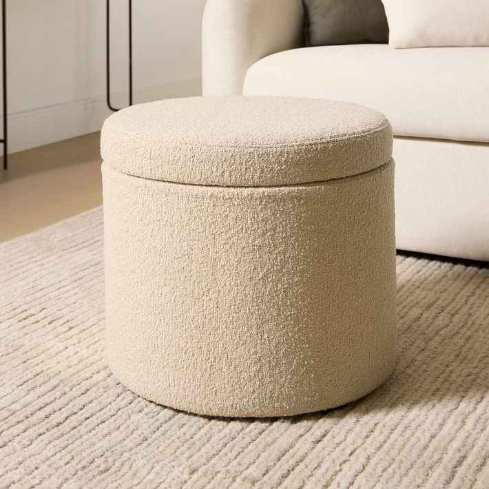 Emmett Round Storage Ottoman | West Elm (US)
