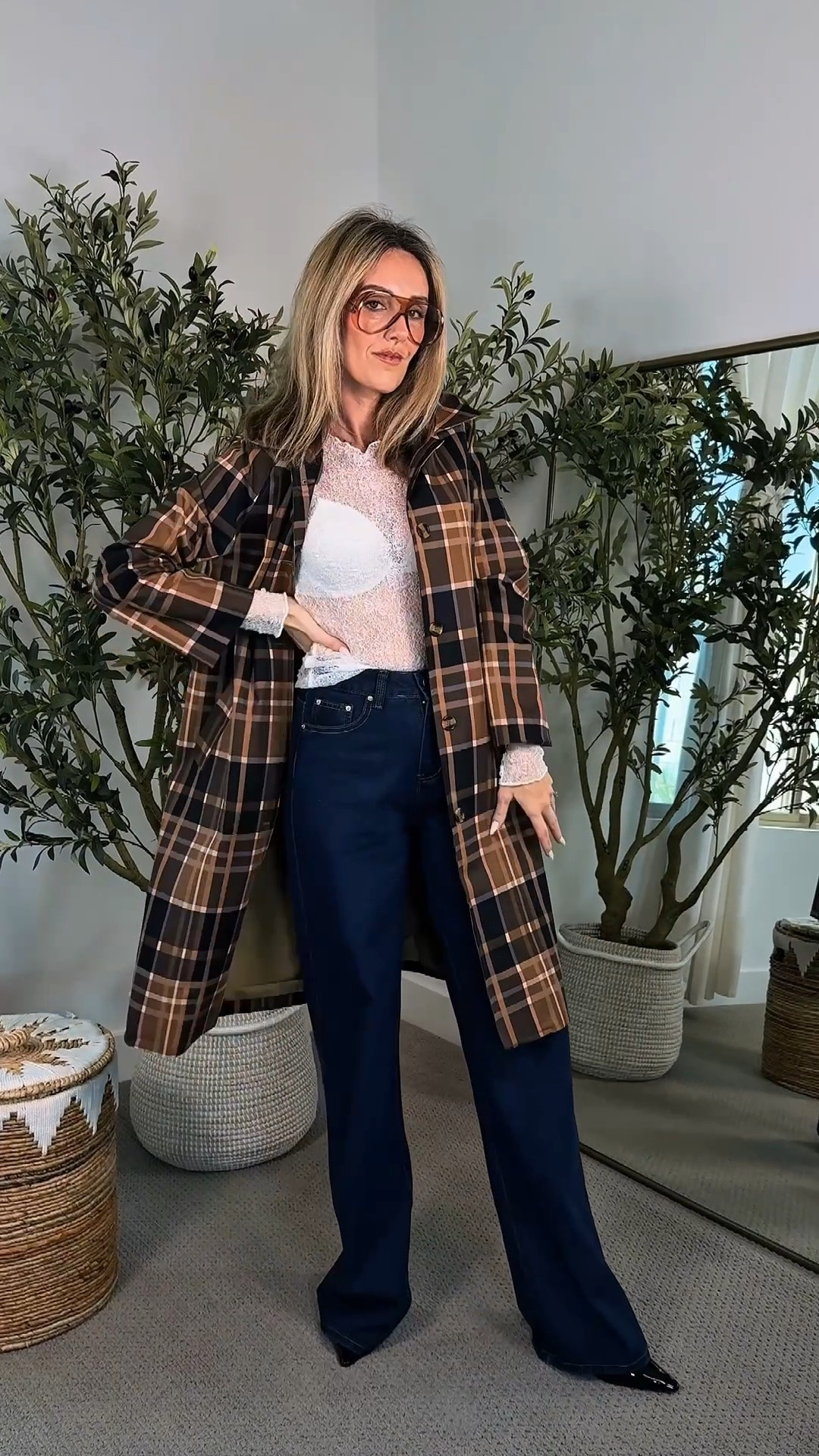 Layering season is HERE 🤎🍁🤎
this plaid trench over a lace
top is giving cozy-meets-polished, and I'm obsessed pairing it with dark denim flares to keep it elevated but still comfy
Plaid coat, fall coat, lace top, trench coat, fall fashion, fall outfit, outfit inspo, outfit idea, free people style, Amazon fashion, Anthropologie style, affordable fashion, women's fashion, denim flares, dark denim, fall layers, cozy chic.
#fallfashion #falloutfit #falloutfitinspo #affordablefashion #womensfashion