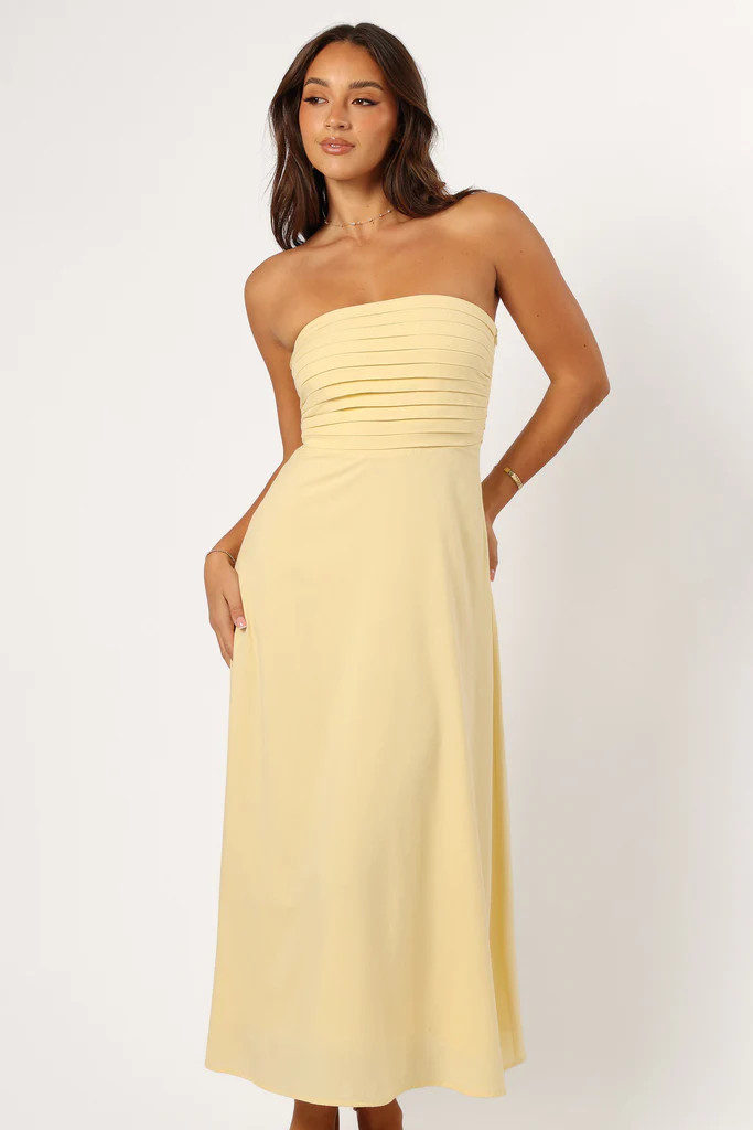 Kenna Strapless Maxi Dress - Butter Yellow | Petal & Pup (US)
