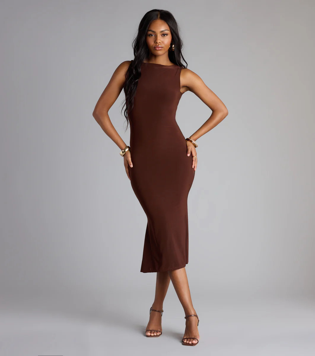 Low-Key Luxe Open Back Midi Dress | Windsor Stores