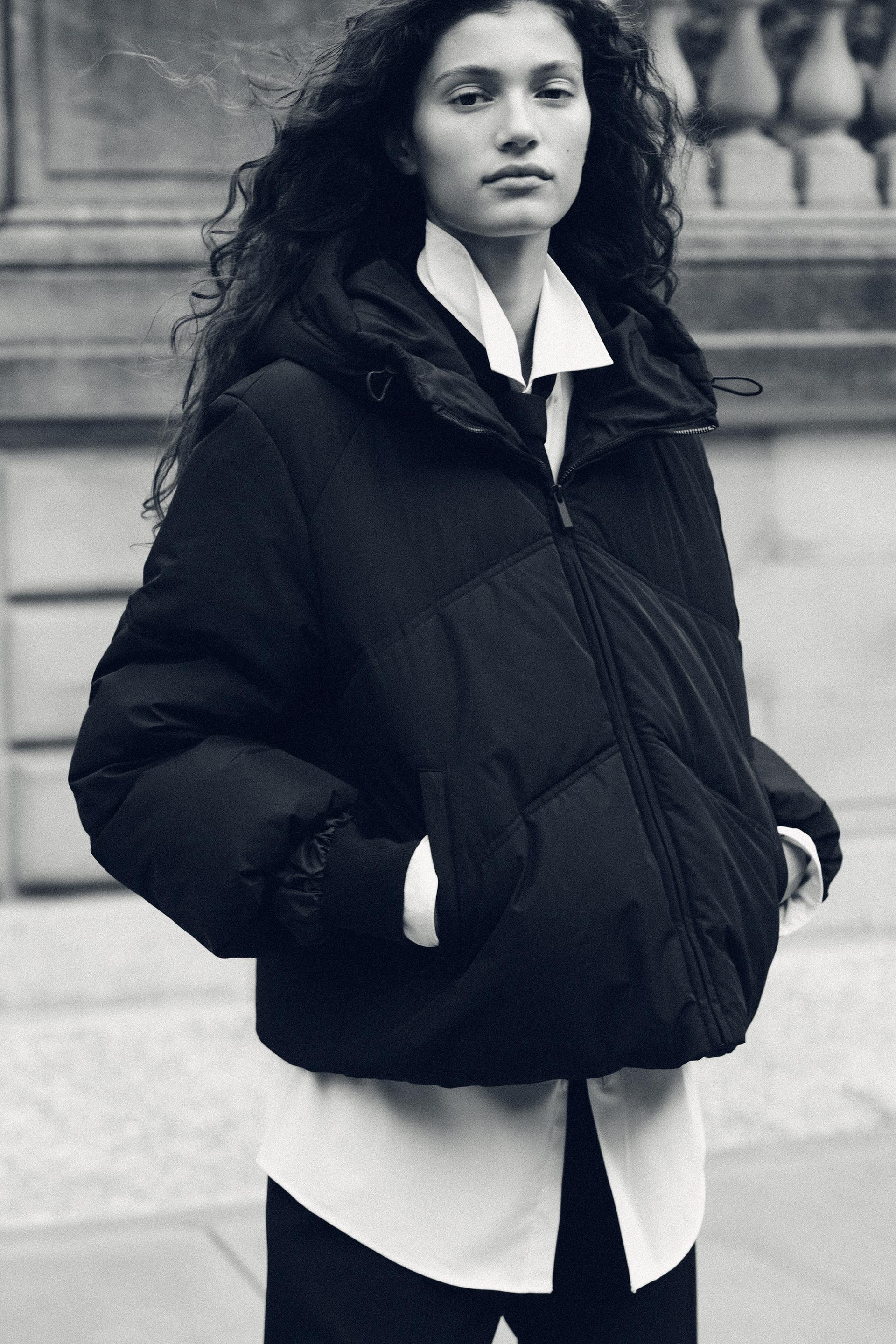 WATER-REPELLENT WINDPROOF HOODED PUFFER JACKET | Zara UK