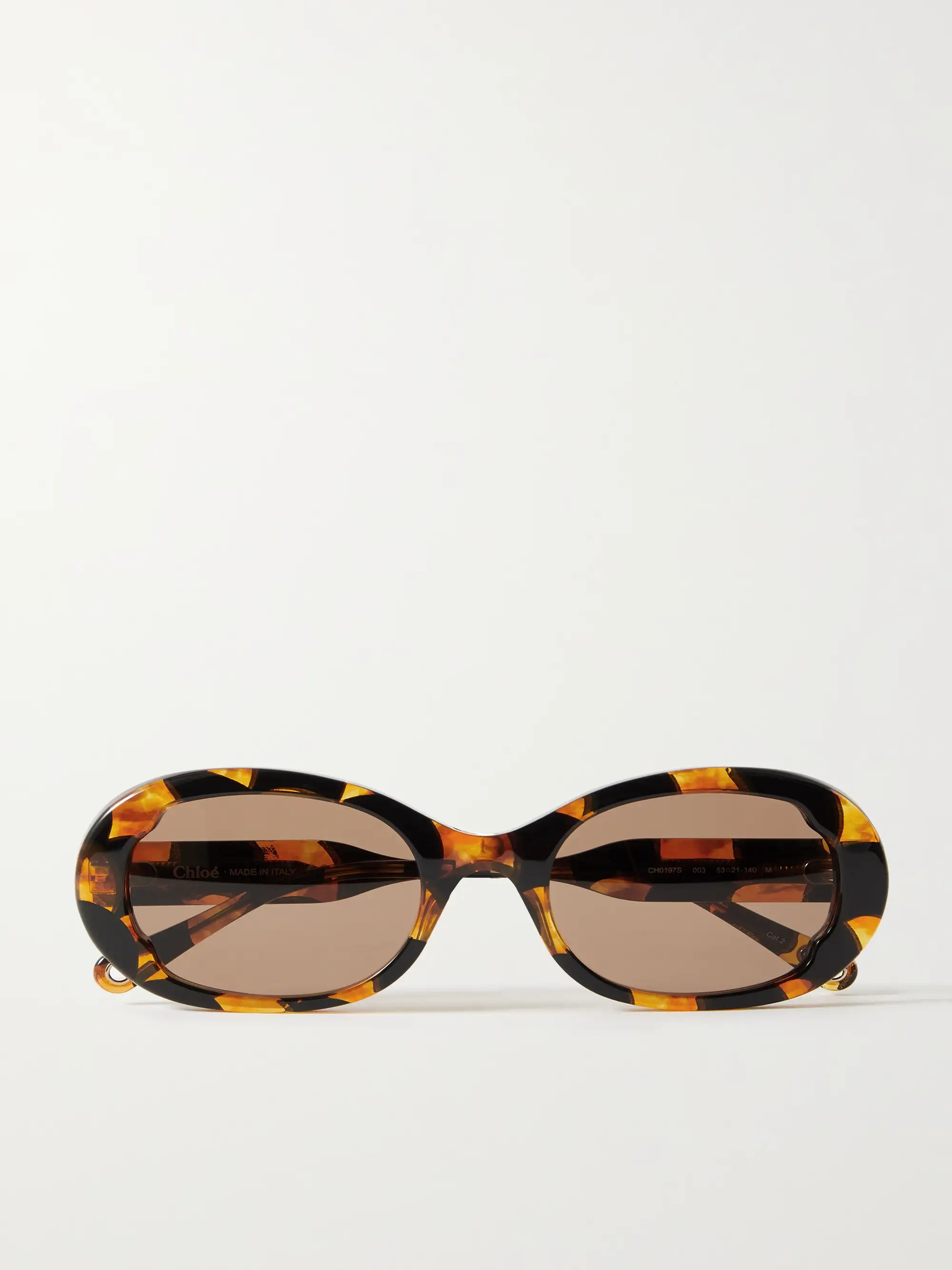 CHLOÉ EYEWEAR Honoré oval-frame tortoiseshell recycled-acetate sunglasses | NET-A-PORTER | NET-A-PORTER (UK & EU)