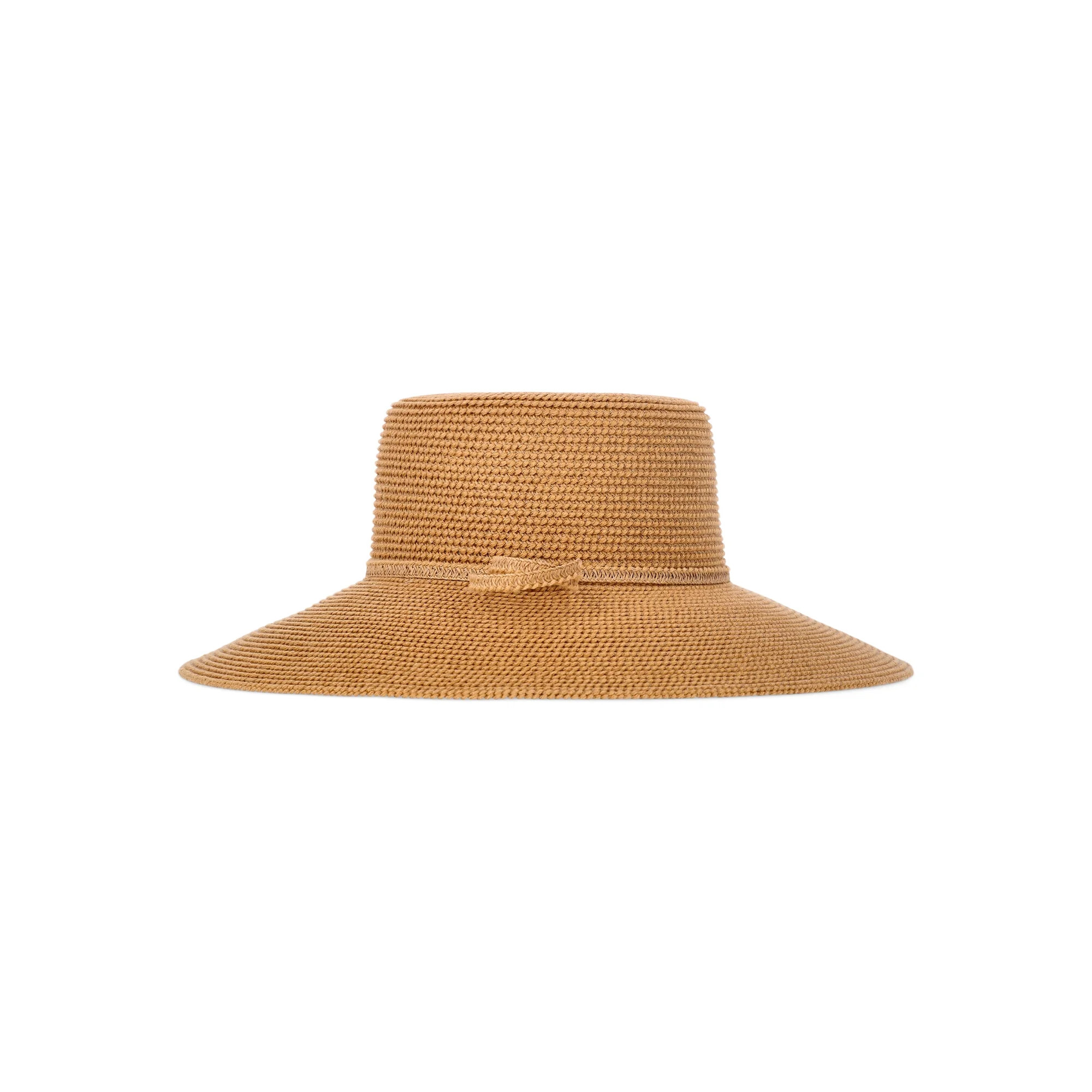 Time and Tru Women's Wide Brim Panama Hat, Brown | Walmart (US)