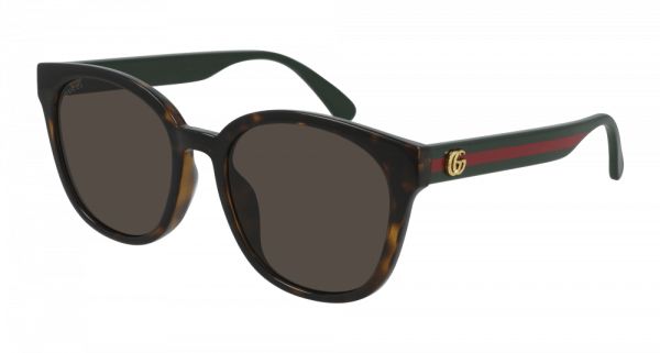 Gucci GG0855SK Sunglasses | Havana/GREEN 003 / BROWN Lens 56-20-145 | EZ Contacts