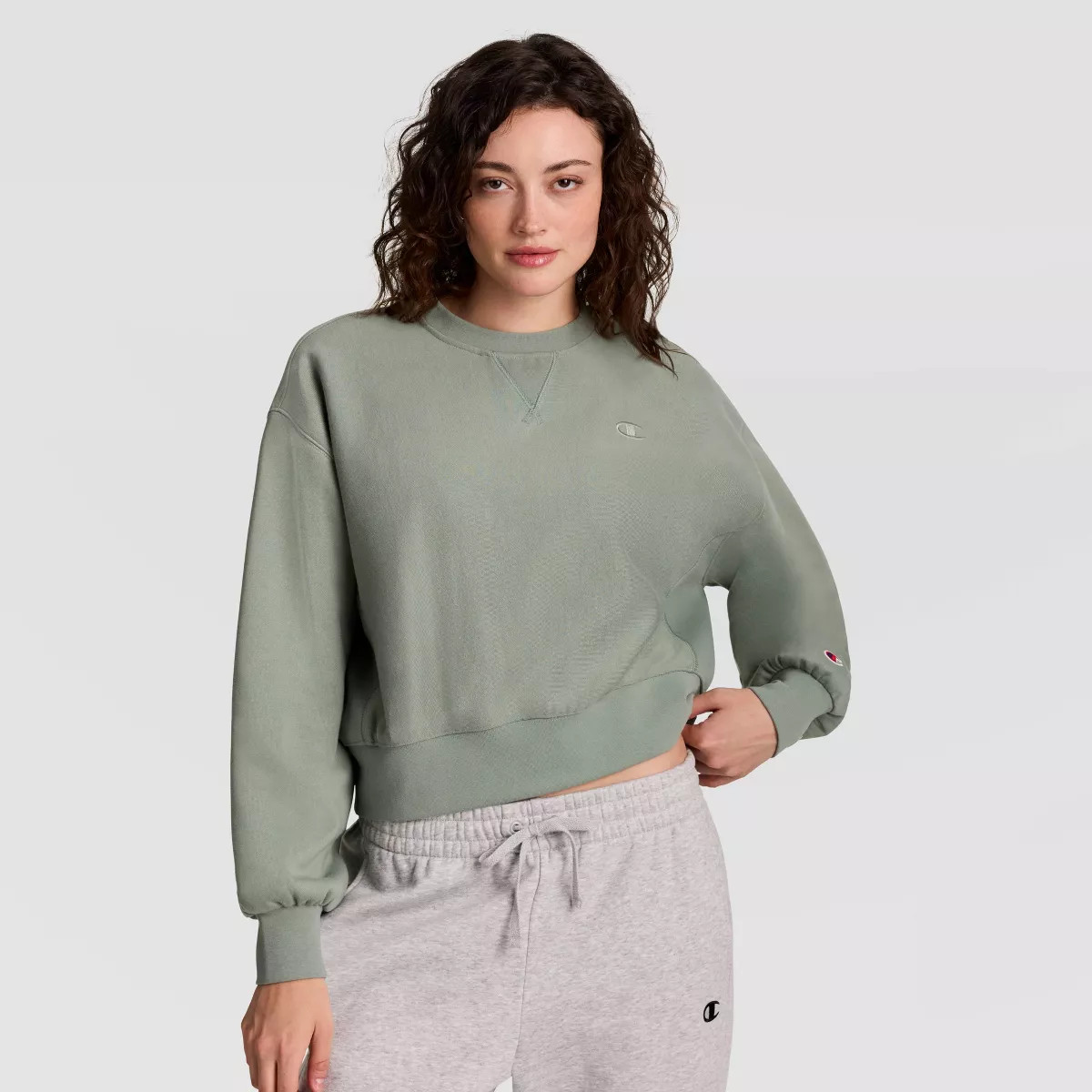 Champion Women's Crewneck Fleece Sweatshirt - Lilypad XS | Target