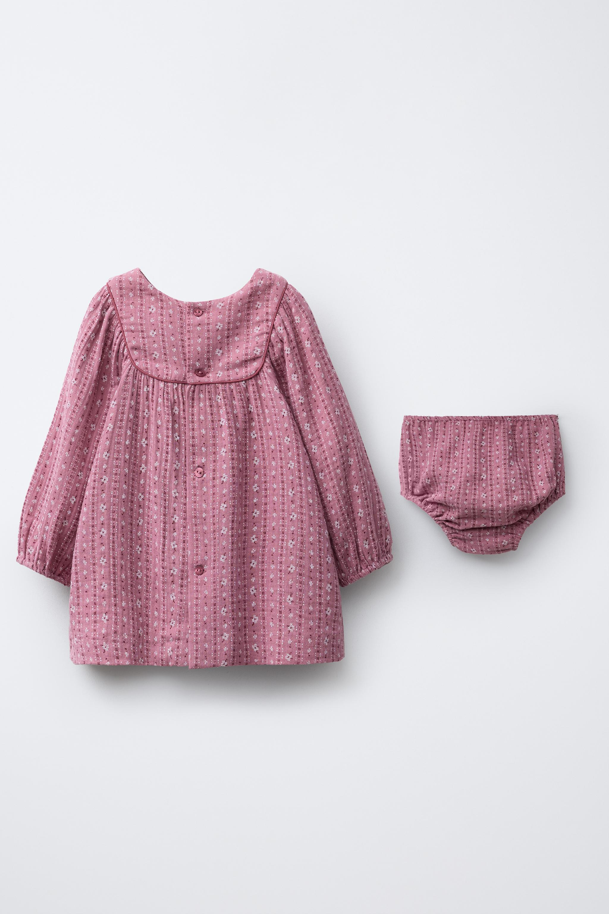FLORAL TEXTURED DRESS AND BLOOMERS | Zara US