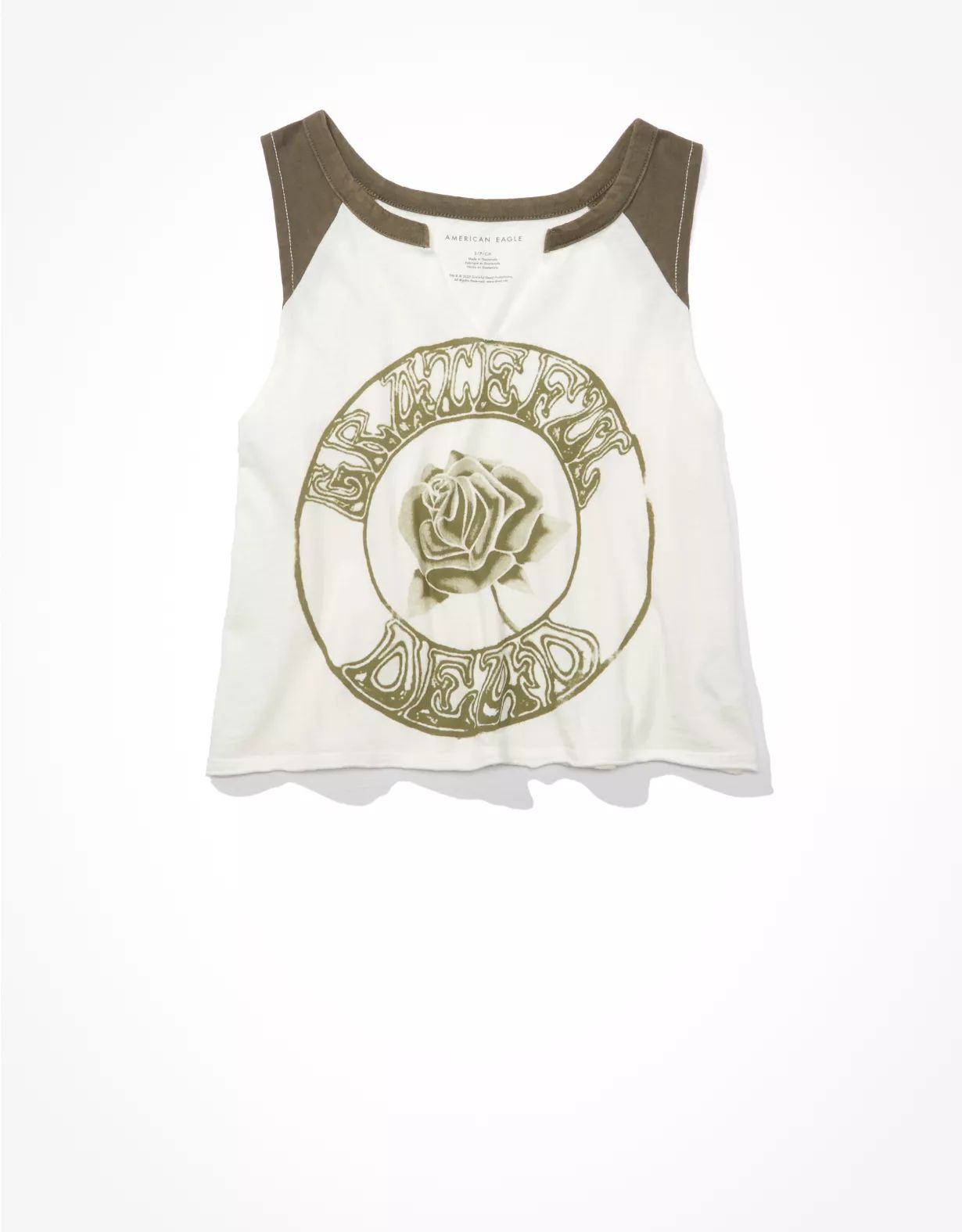 AE Cropped Grateful Dead Graphic Tank Top | American Eagle Outfitters (US & CA)