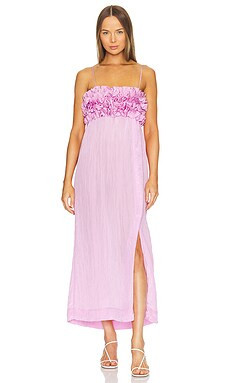 Ganni Shiny Tech Strap Midi Dress in Lilac Sachet from Revolve.com | Revolve Clothing (Global)