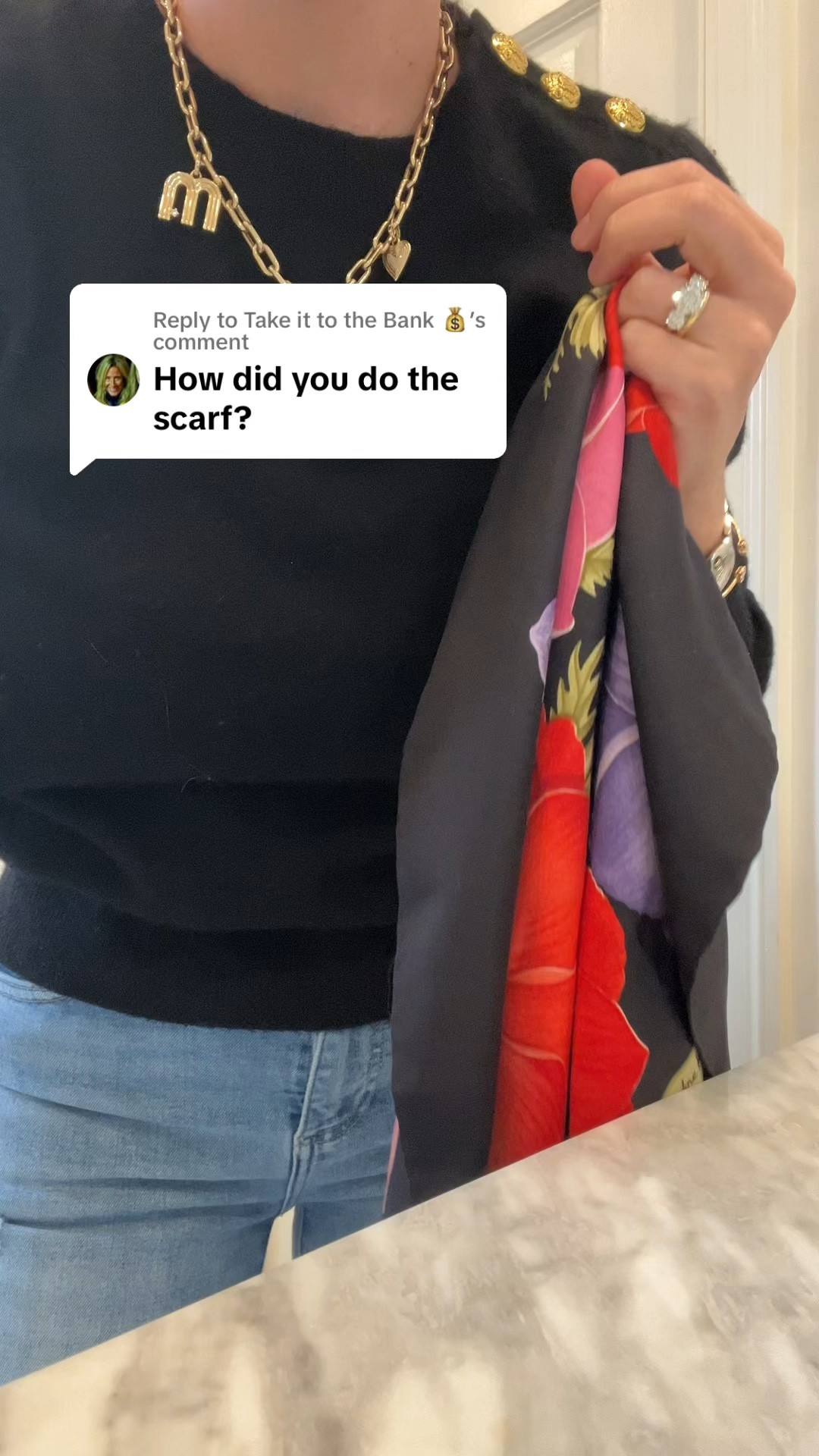 Sweater true to size. I wear a small
Jeans true to size I wear a 25







how to tie a silk scarf, hermes scarf tying tips, designer scarf styling, vintage scarf tying, silk scarf knots, scarf styling ideas, tying a silk scarf like hermes, scarf knotting techniques, vintage scarf fashion, designer silk scarf ideas, elegant scarf tying, creative scarf styles, classic scarf knots, hermes scarf knots, vintage scarf inspiration, how to wear a silk scarf, chic scarf tying, luxury scarf styling, scarf tying tutorial, scarf draping techniques, artistic scarf styles, versatile scarf tying, vintage scarf outfits, timeless scarf fashion, designer scarf outfits, scarf styling hacks, silk scarf folds, hermes scarf styles, tying a vintage scarf, scarf fashion trends.

#LTKStyleTip #LTKWatchNow #LTKSaleAlert