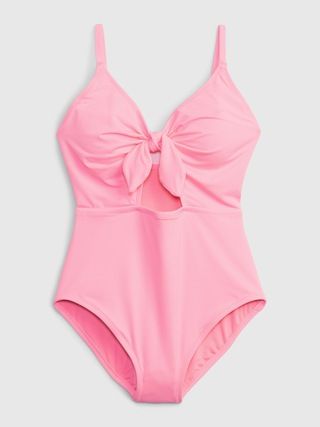 Recycled Bunny-Tie Cutout One-Piece Swimsuit | Gap (US)