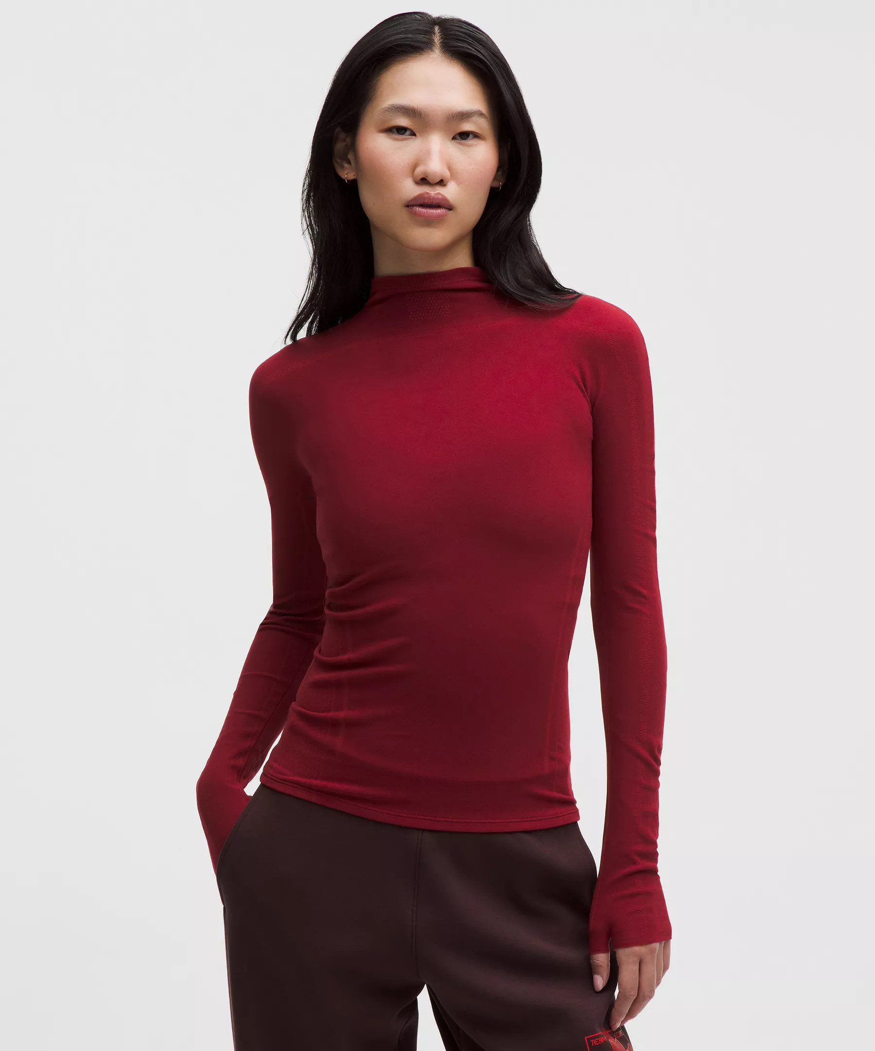Team Canada Women's Seamless Mockneck Base Layer *COC Logo | Women's Long Sleeve Shirts | lululem... | Lululemon (US)