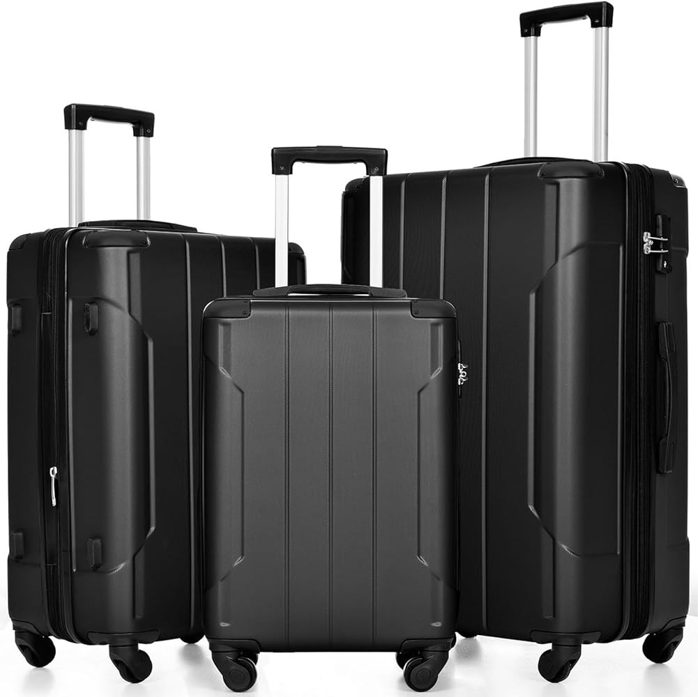 Merax Luggage Set 3 Piece Suitcase Set Expandable Lightweight Spinner Suitcase with Corner Guards... | Amazon (US)