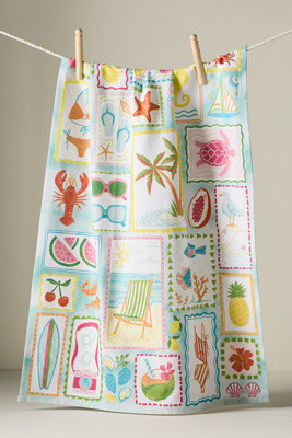 Summer Collage Dish Towel | Anthropologie (US)