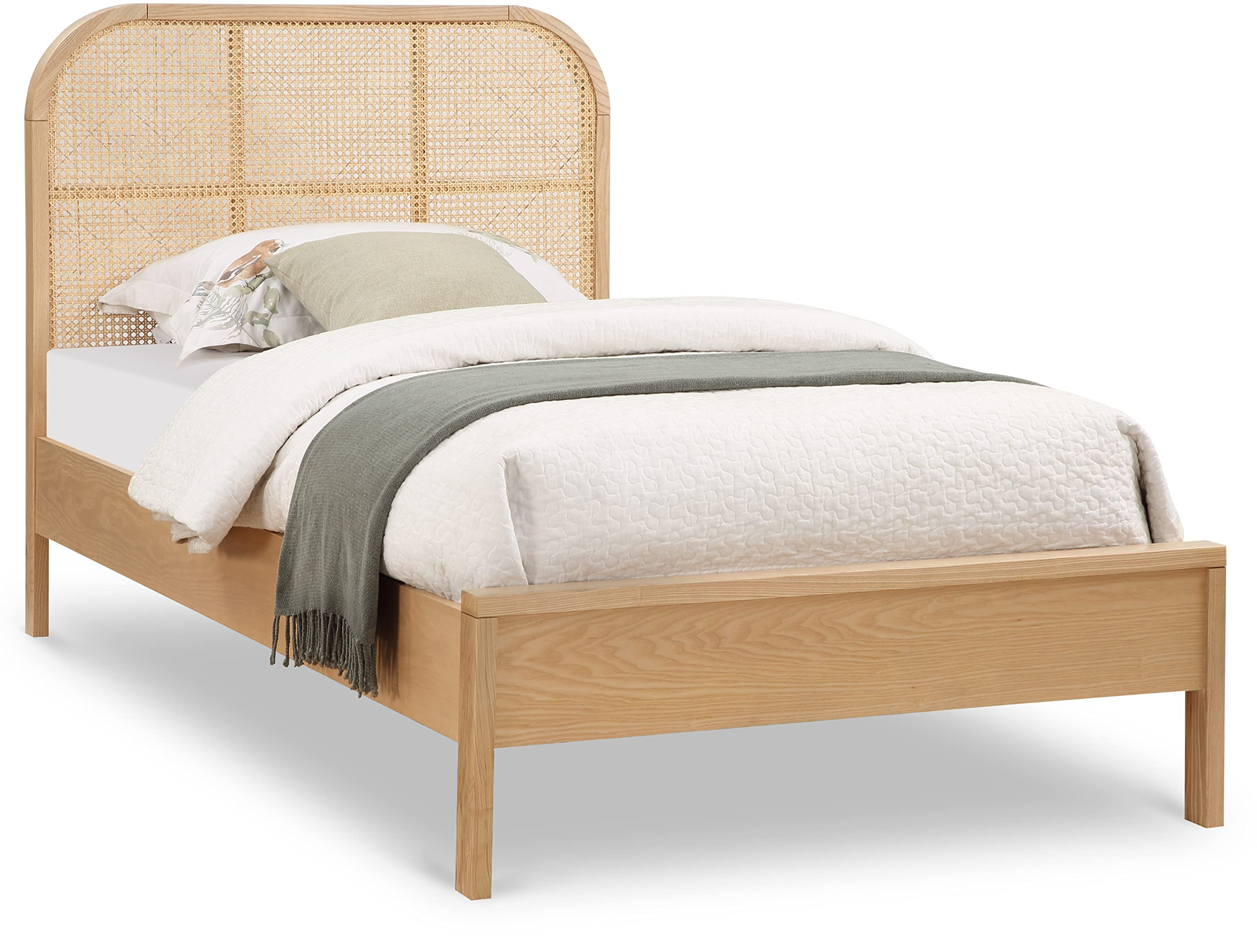 Meridian Furniture SienaNatural-T Siena Collection Mid-Century Modern Twin Bed with Solid Ash Woo... | Amazon (US)