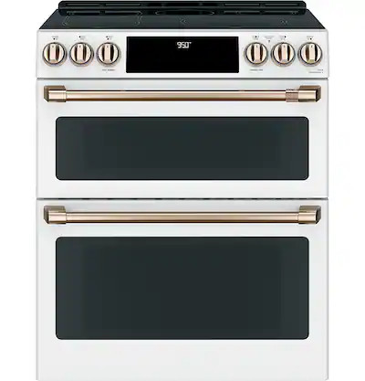 Café - 7.0 Cu. Ft. Slide-In Double Oven Electric Induction Convection Range - Matte White | Best Buy U.S.