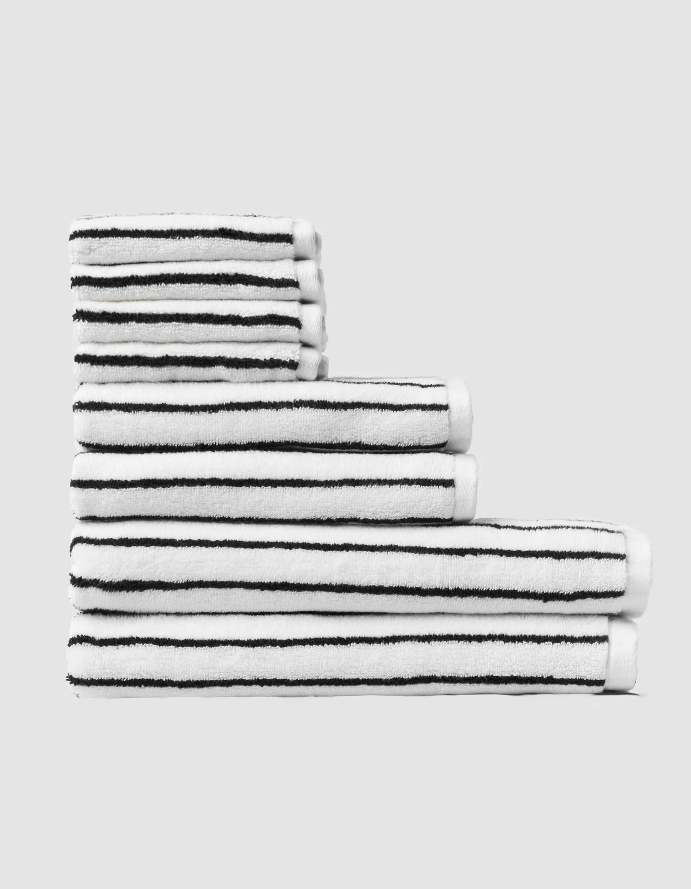 Luxe Bath Towel Set in Black Stripe - Cozy Earth | Cozy Earth