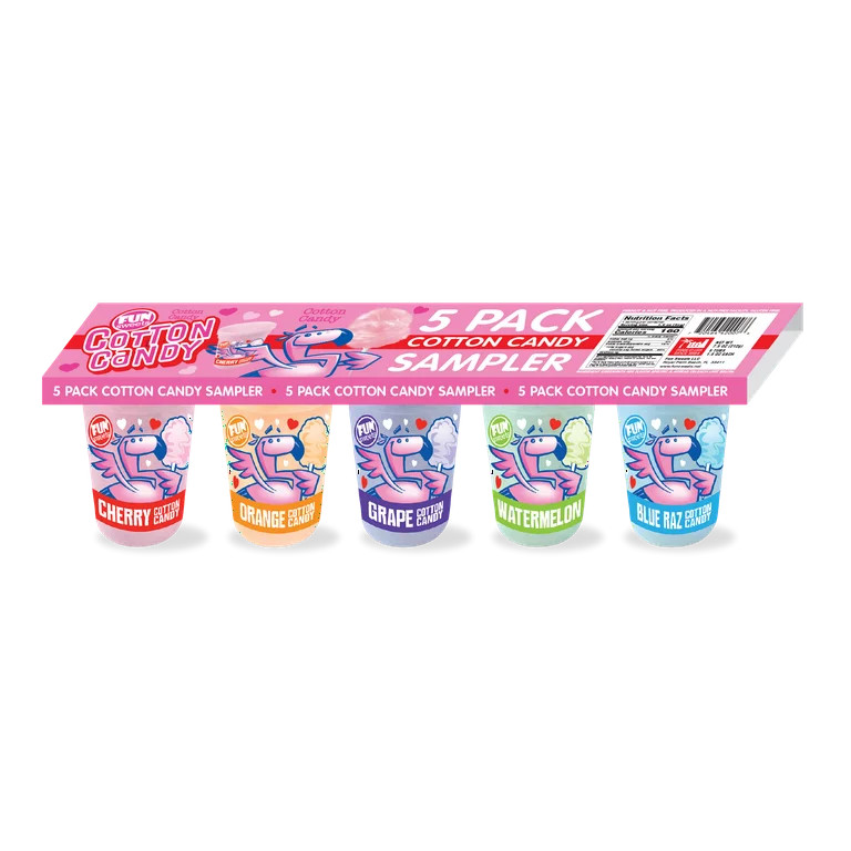 Fun Sweets brand 5 Pack Valentines Cotton Candy Sampler - Nut Free & Gluten Free | Walmart (US)