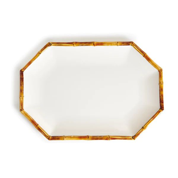 Octagonal Bamboo Touch Serving Platter, Natural | The Avenue