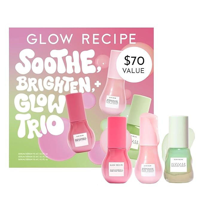 Glow Recipe Soothe, Glow & Bright Gift Set - Holiday Skincare Set with Niacinamide Dew Drops Face... | Amazon (US)