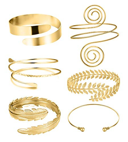 RIOSO 6 Pieces Arm Cuff Upper Arm Band Cuff Bracelet Bangle for Women Adjustable Armband Set | Amazon (US)