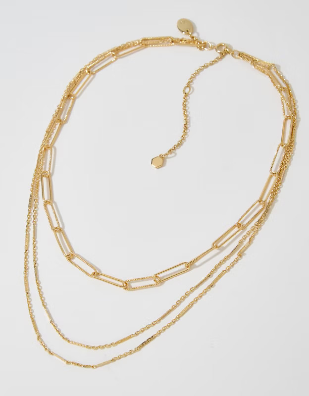 Aerie Paperclip Chain Necklace 2-Pack | Aerie