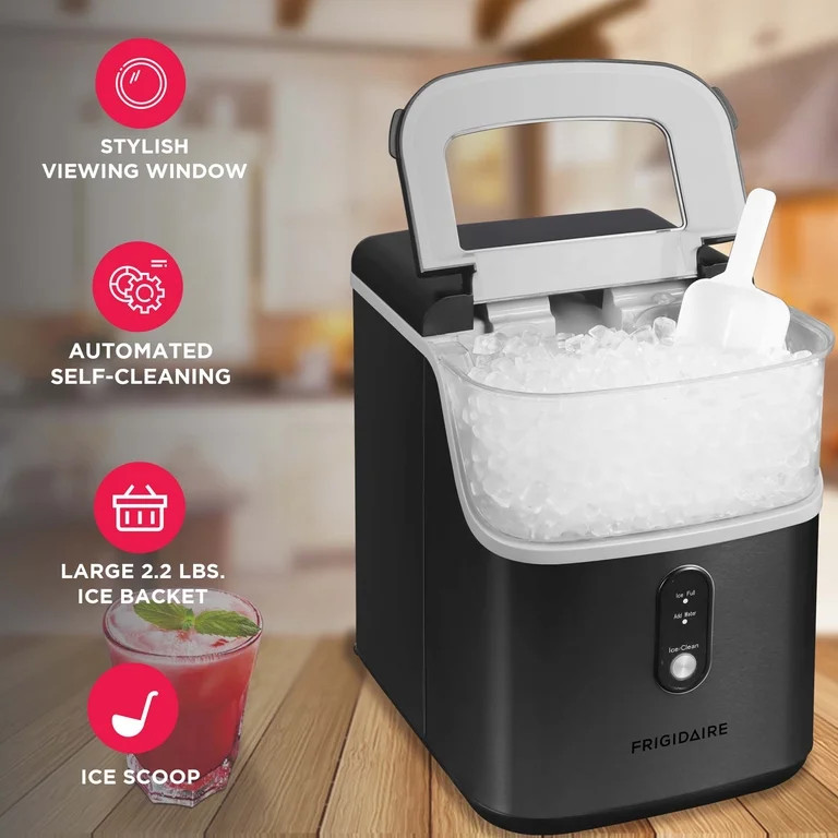 Frigidaire 33 lbs. Countertop Nugget Ice Maker, Self-Cleaning Ice Machine with Touch Controls, Bl... | Walmart (US)