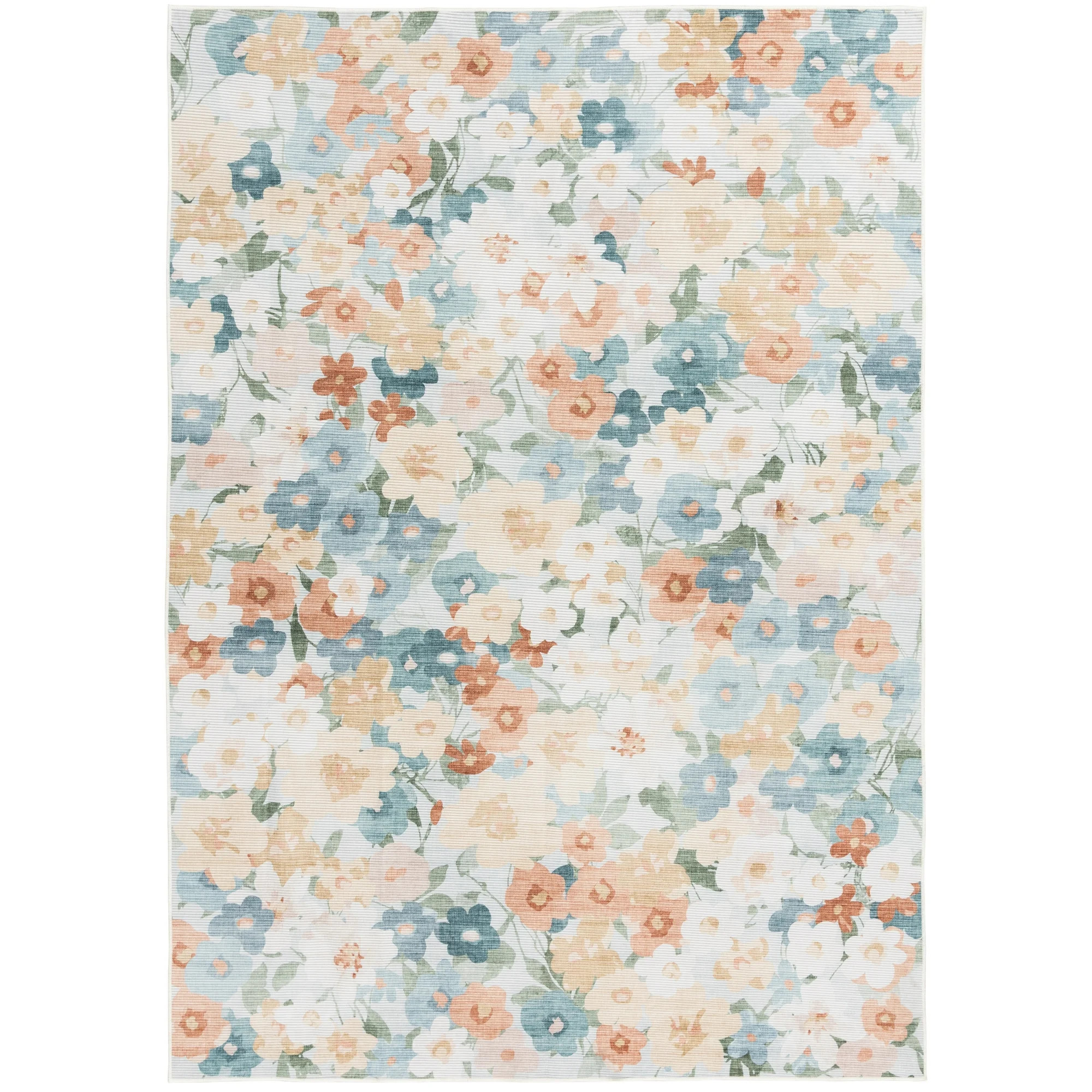 Mainstays 5'x7' Washable Floral Cluster Indoor Area Rug | Walmart (US)