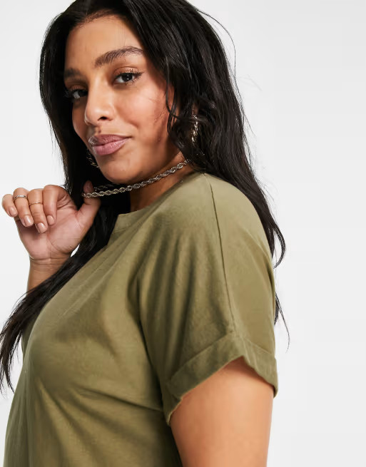 Brave Soul Plus Xena T-shirt dress in olive | ASOS (Global)