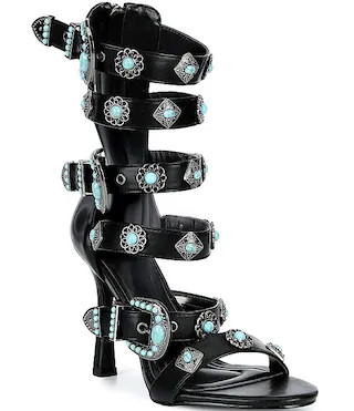 Macaw Turquoise Buckle Gladiator Dress Sandals | Dillard's