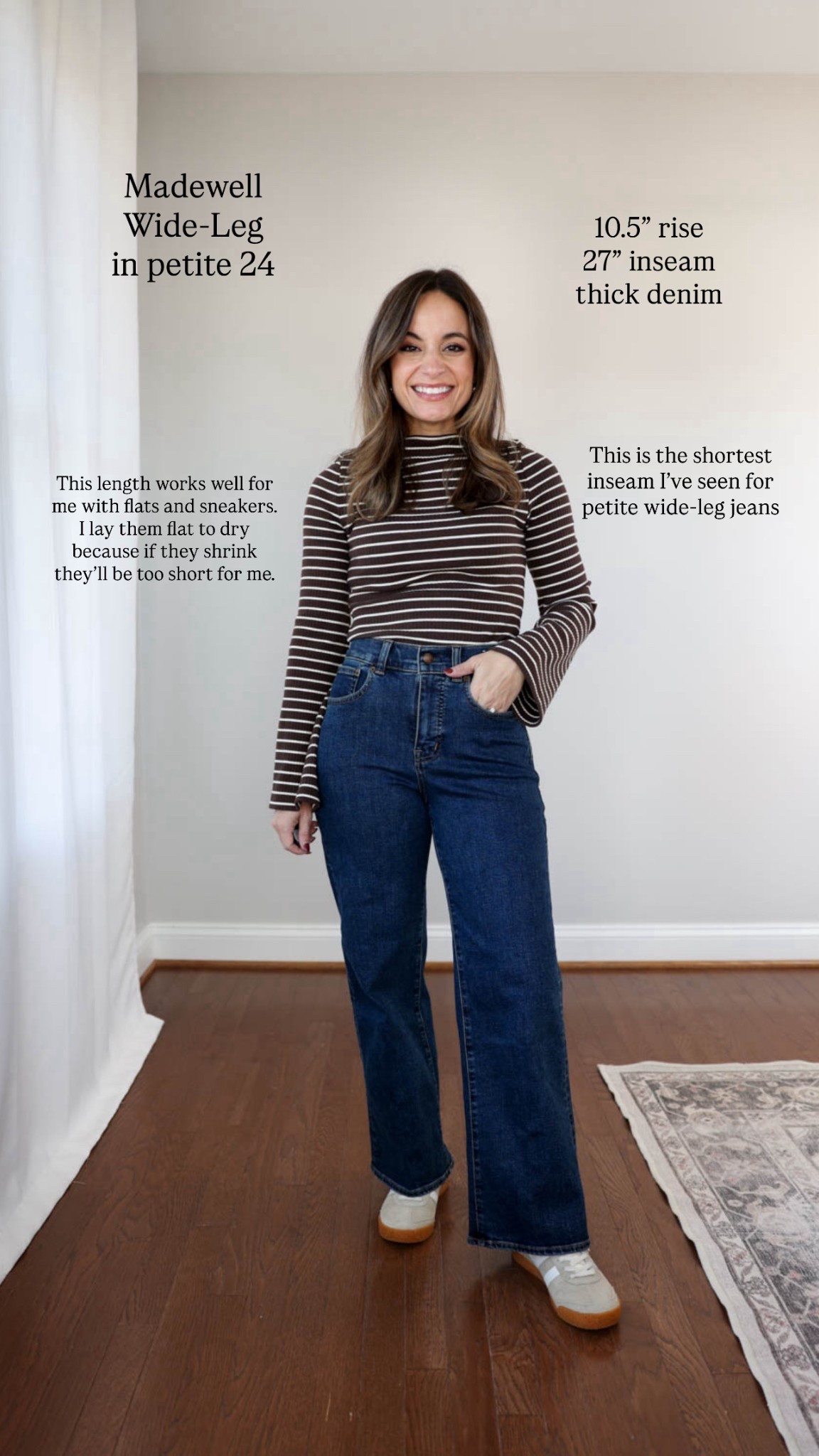 Three styles of Madewell jeans I love! 


The Wide Leg Jean: petite 24 | 10.5” rise, 27” inseam - I can wear this length with flats and sneakers. The denim is thick and holds you in with a little bit of comfortable stretch built in. 
Top (LOFT): petite xxs 
Boots (J.Crew): tts 

My measurements for reference: I’m 4’10” and 105lbs. My bust, waist, and hip measurement is 32”, 24”, and 36”.

#LTKPetite