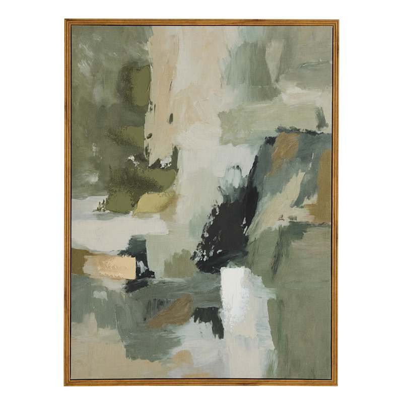 Framed Green Abstract Canvas, 30x40 | At Home
