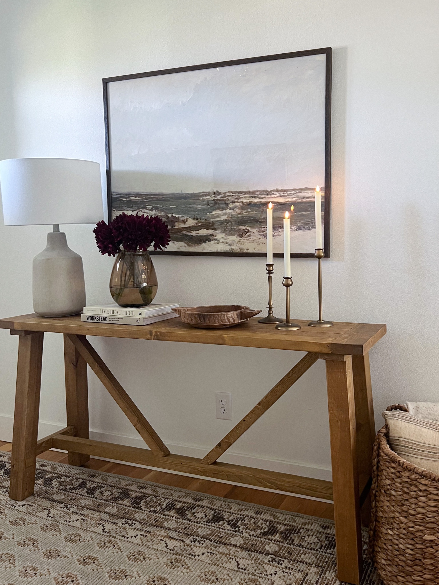 Fall decor, entryway decor, artwork, flameless candles, table lamp, farmhouse decor, farmhouse console table, brass candleholders, Target Studio McGee, living room decor, Amazon decor 

#LTKSeasonal #LTKsalealert #LTKhome