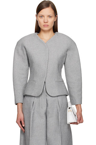 Gray 'The Mini Ovalo' Blazer | SSENSE