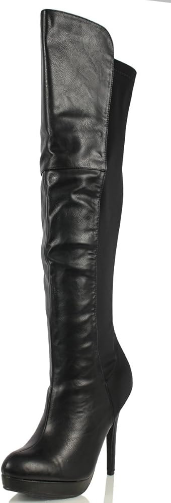 Delicious Women's Almond Toe High Top Chunky Heel Boot | Amazon (US)