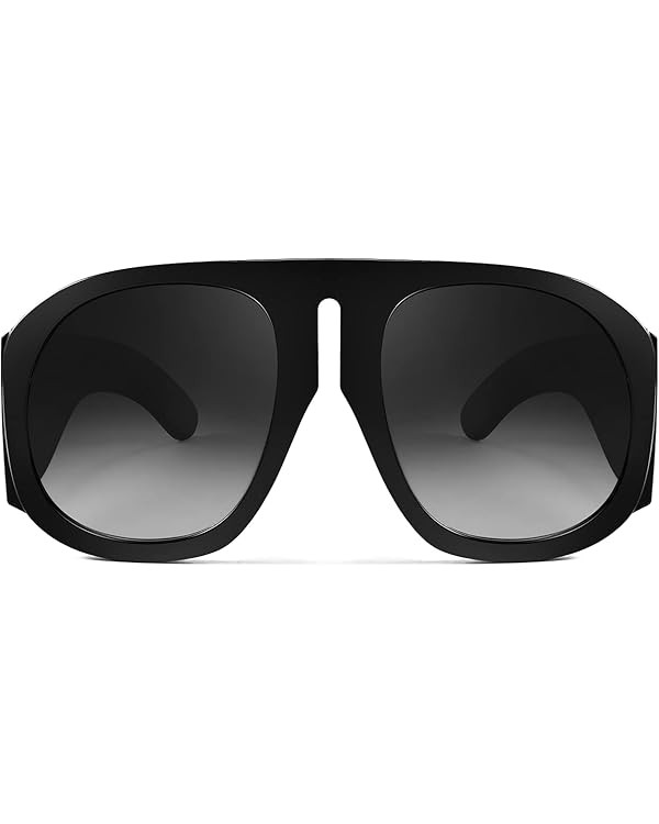 FEISEDY Retro Trendy Avaitor Sunglasses for Women Men Oversized Vintage 70s 80s Sunglasses Flat T... | Amazon (US)