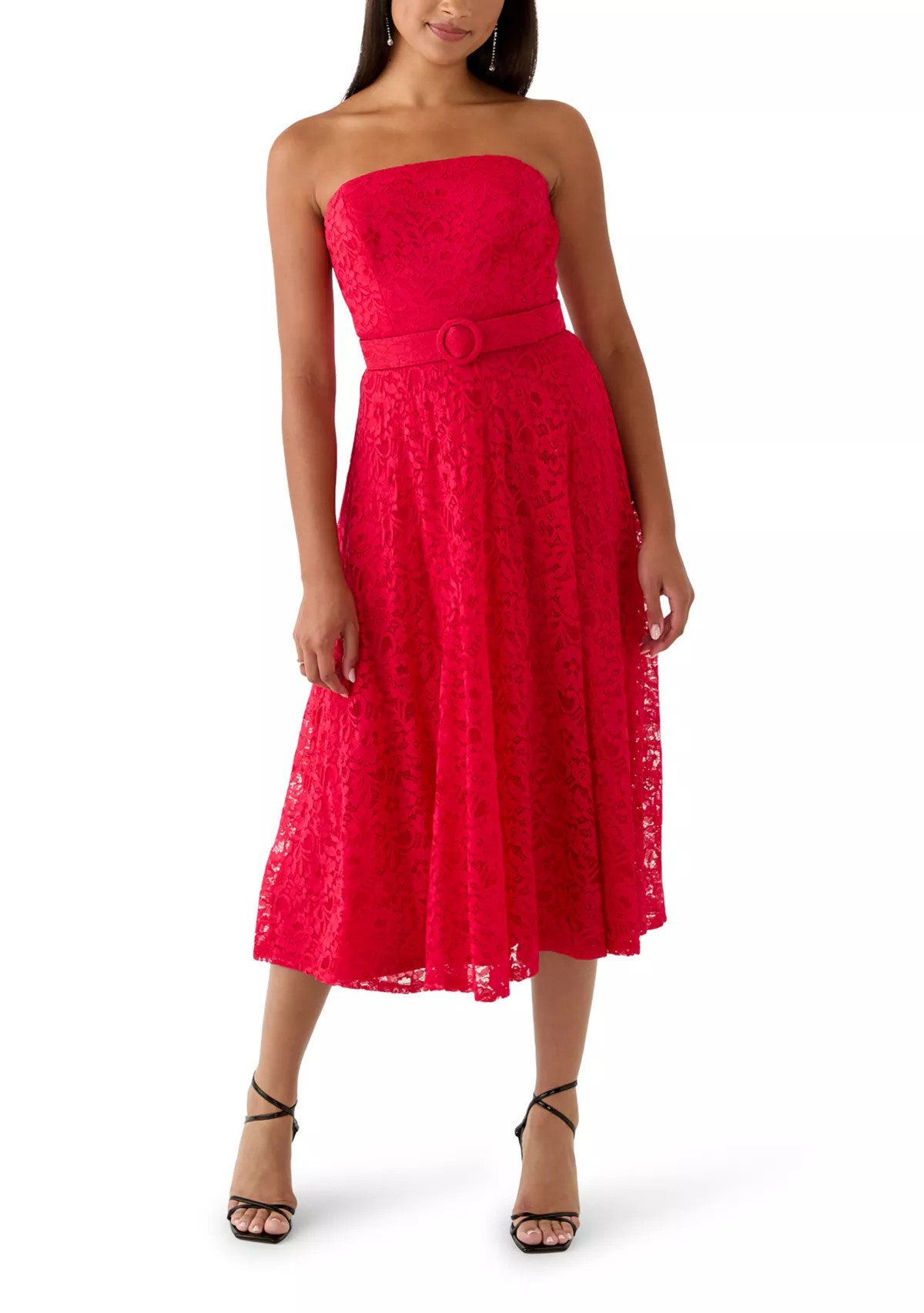 Women's Sleeveless Strapless Lace Full Fashion Dress | Belk