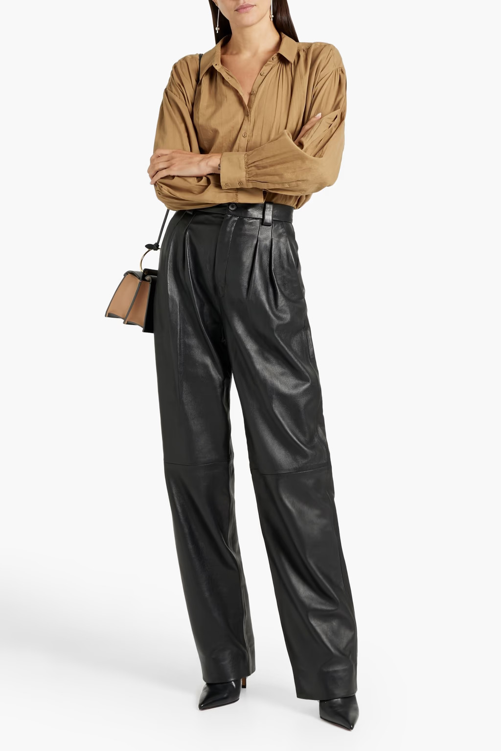 Etienne leather straight-leg pants | The Outnet (US and CA)