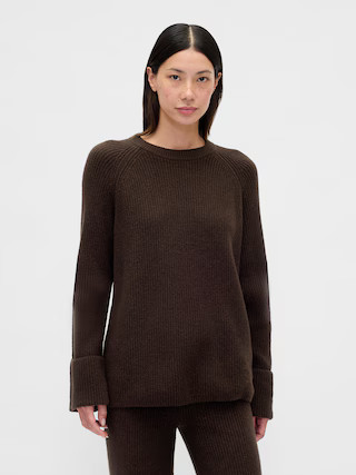 CashSoft Shaker-Stitch Boyfriend Sweater | Gap (US)