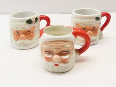 Vintage Mini Ceramic Santa Face Mugs Shot Cups Christmas  1 Older Winking D4448 | eBay | eBay US