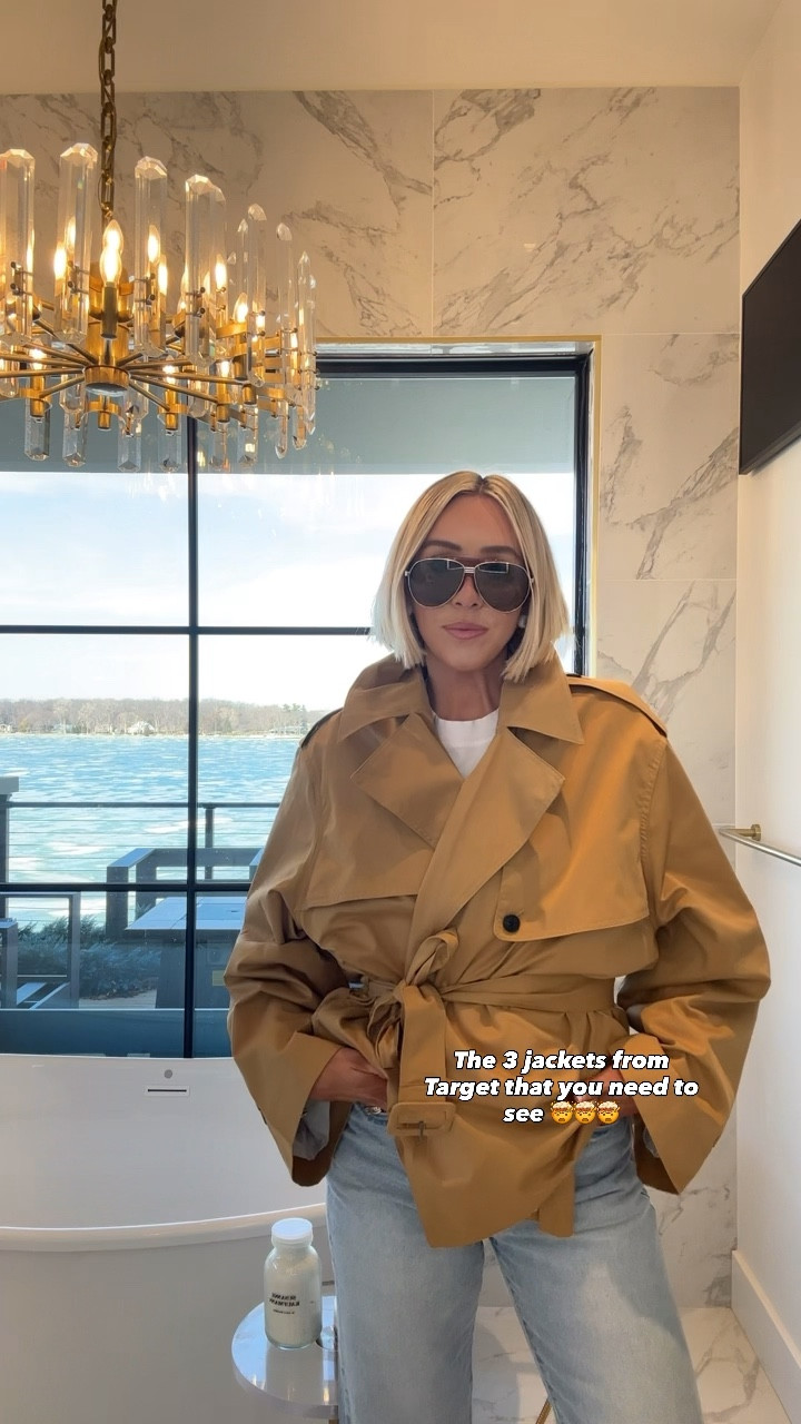 The three jackets from target that you need to see 🤯🤯🤯 wearing smalls and a medium in the green for reference 