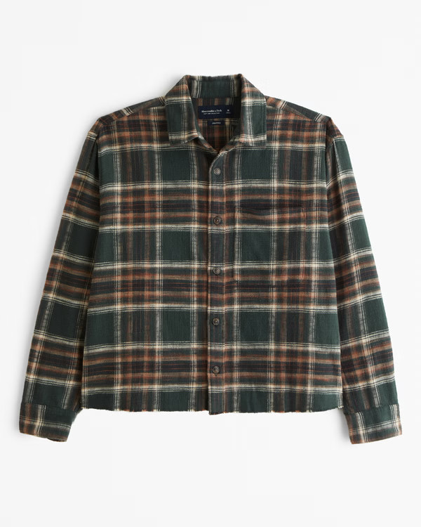 Men's Cropped Flannel | Men's Tops | Abercrombie.com | Abercrombie & Fitch (US)