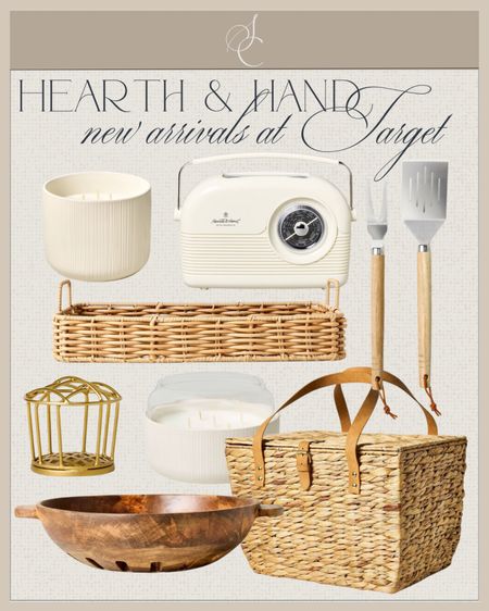 Hearth and Hand new arrivals at Target! Perfect for hosting outdoors this summer!  These new arrivals include this basket tray, salad bowl, picnic basket, citronella candles, grilling utensils, Bluetooth radio, and flower frog. 

Target, target home decor, hearth and hand, hearth and hand new arrivals, summer favorites, summer, summertime, hosting essentials, target new arrivals, target favorites 

#LTKhome #LTKstyletip #LTKSeasonal