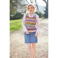Women's Hand Knitted Bright Stripe Tank Top, 100% Wool, Fair Isle, Dots & Hearts Unlined Trade Sleev | Etsy (UK)