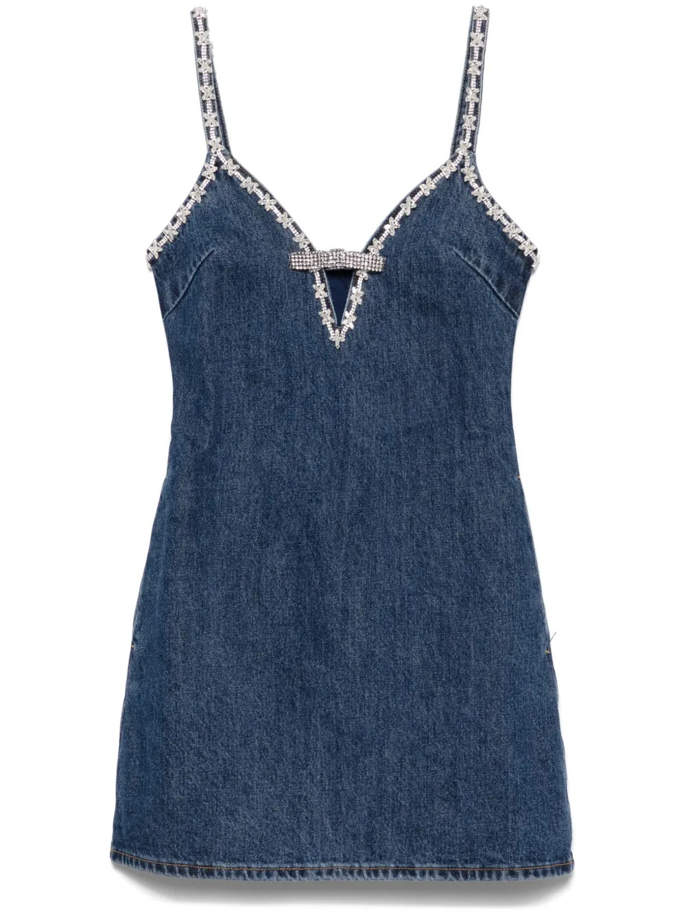 Self-Portrait Strappy Denim Mini Dress | Blue | FARFETCH | Farfetch Global