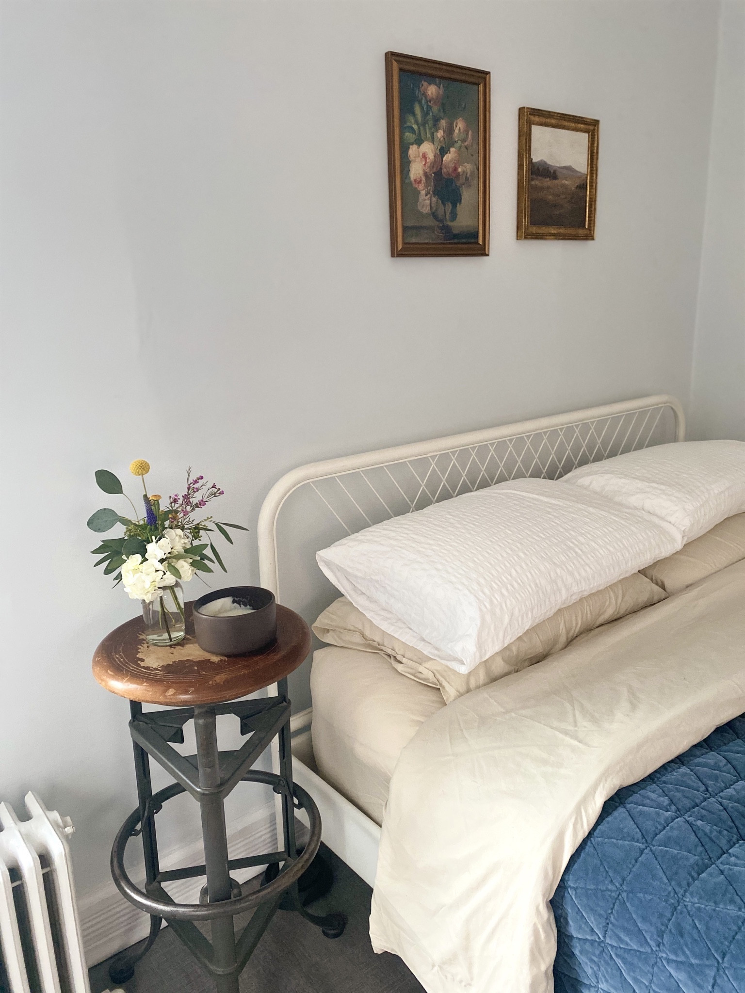 Guest room in our old farm house 💛 

▫️Target find! But feels like we picked up these frames from an antique sale! 
▫️ Candle scent is a mix of clove, amyris, and vetiver scents. 

#LTKhome #LTKstyletip #LTKfindsunder50