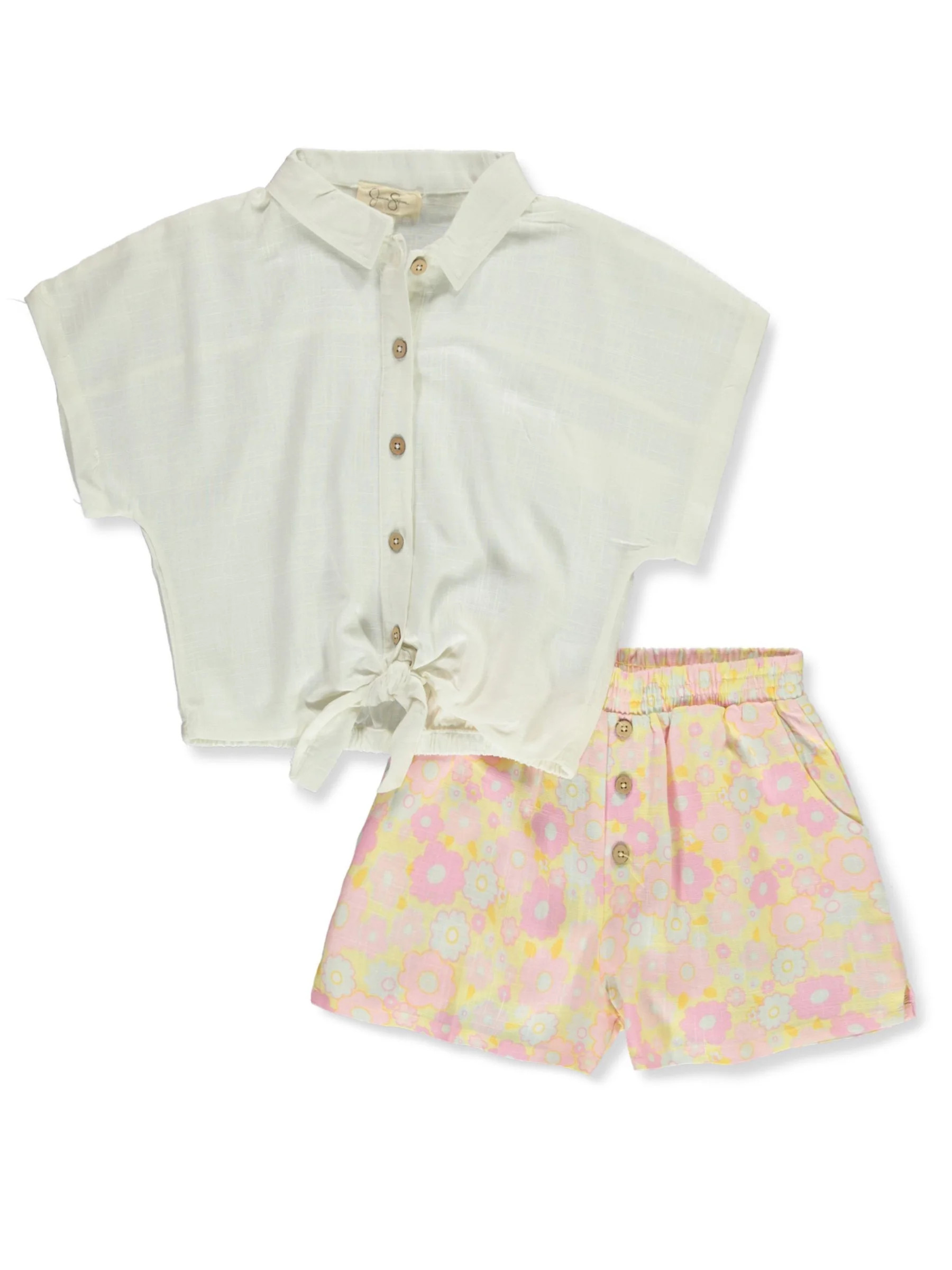 Best seller Jessica Simpson Girls' Smocked Tank Top and Denim Shorts Set, 2-Piece,Size 4-6X $7.49 | Walmart (US)