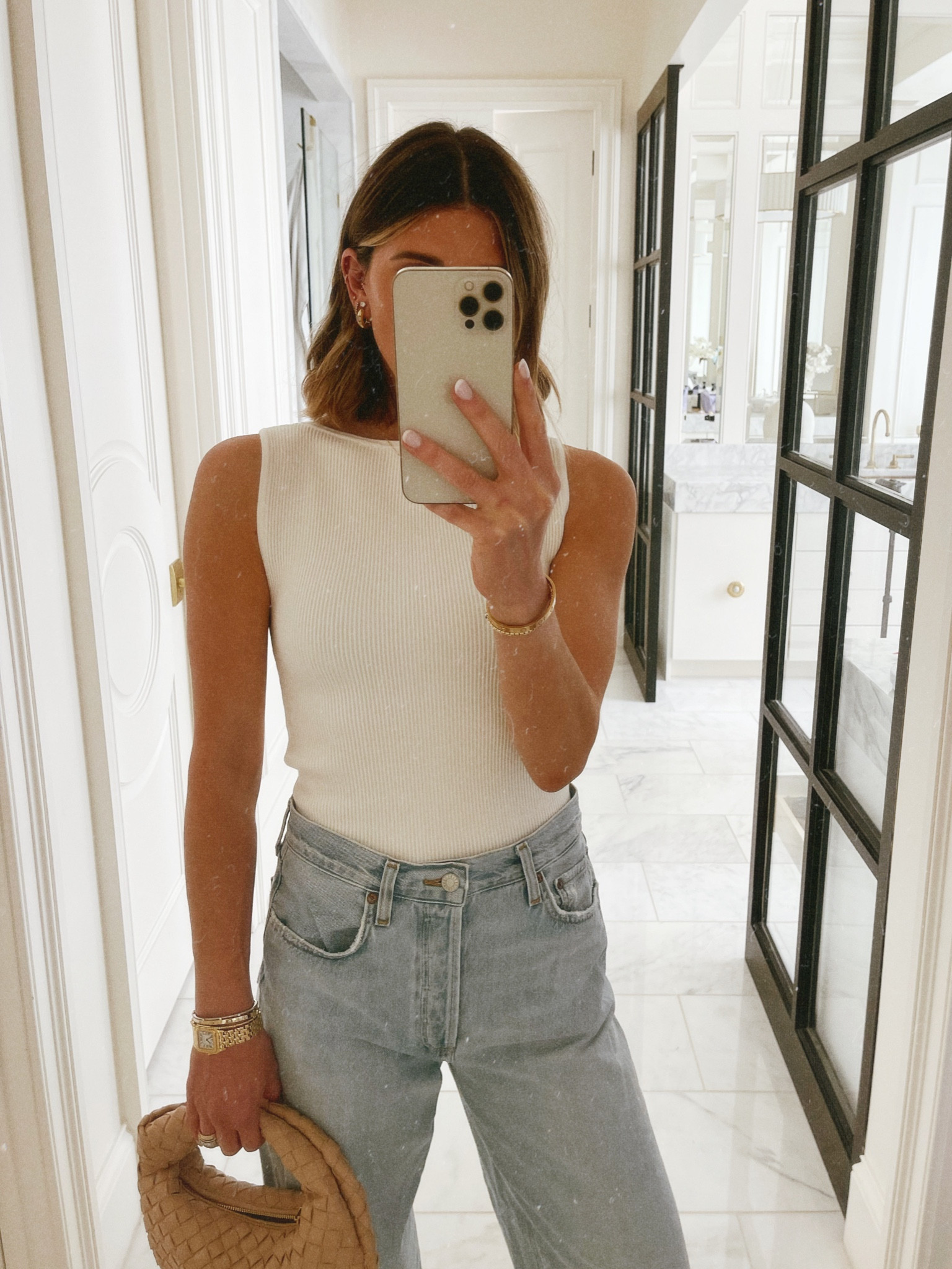 This sweater tank is so soft and seamless. Looks like a bodysuit and comes in other colors 