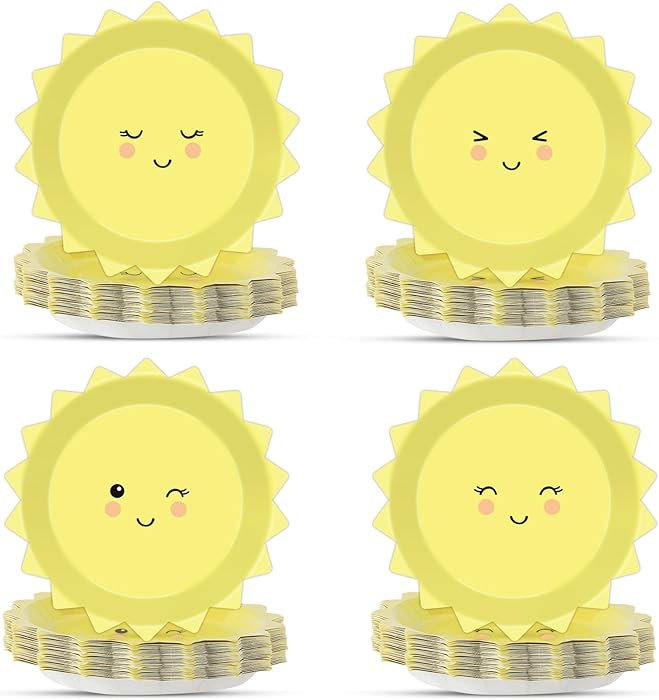 48 Pcs Yellow Sunshine Party Plates First Trip Around The Sun Paper Plates Sunshine Dinner Plates... | Amazon (US)